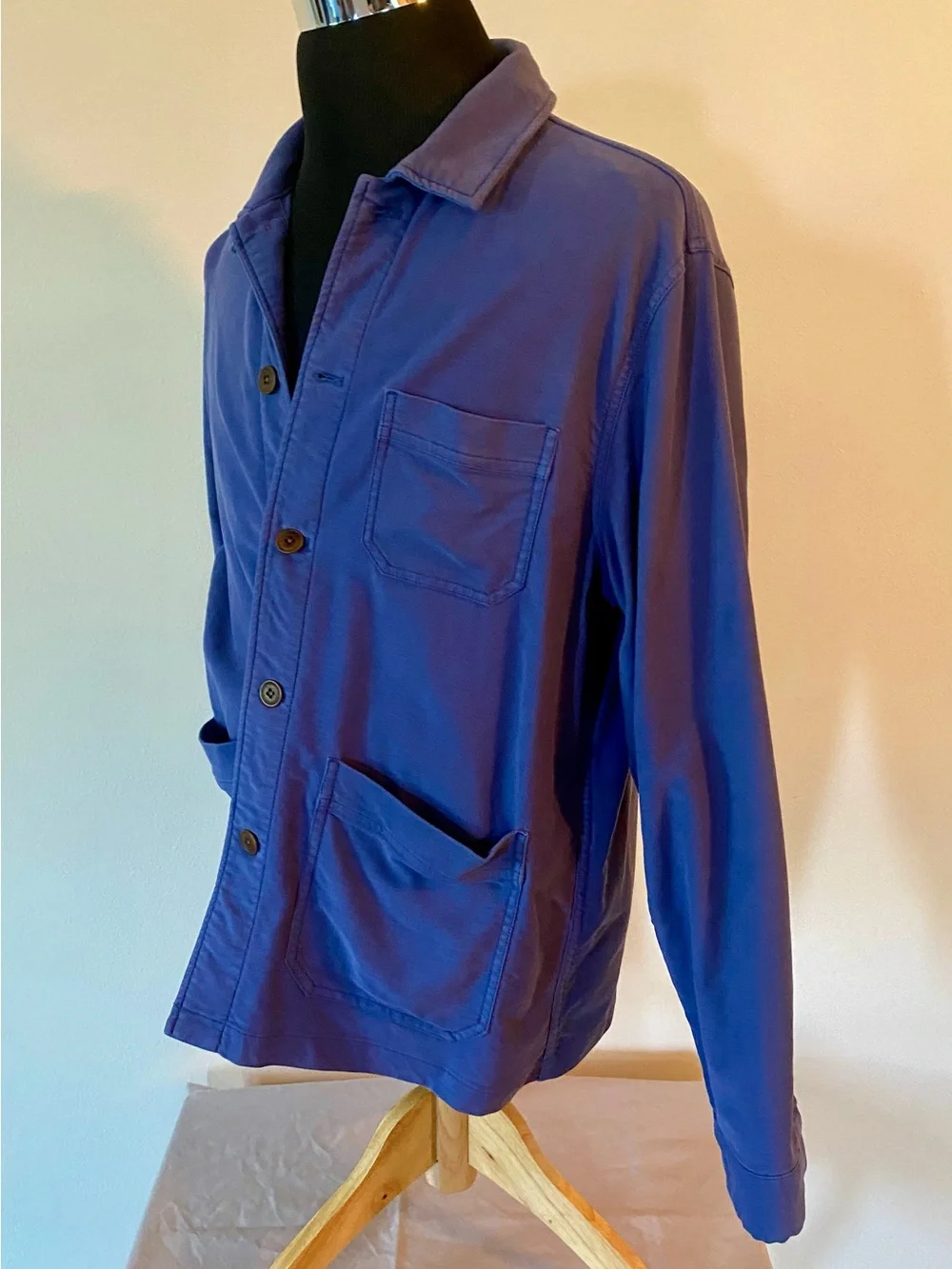 Peter Millar Men's Purple /Royal Blue Button-Front Shirt Jacket